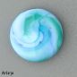 Preview: Glas-Cabochon in Blau und Grün in Aquarelltechnik