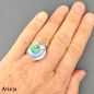 Preview: Glass Cabochon for interchangeable Jewelry System with shades of blue, green, light pink, white and black