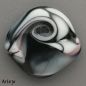 Preview: Glass Cabochon in aquarell optic with shades of Black and White