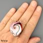 Preview: Glass Cabochon with shades of white, light pink, red and black