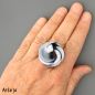 Preview: Glass Cabochon with shades of black, grey and white