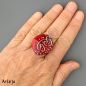 Preview: Glass Cabochon for interchangeable Jewelry System with shades of red in Swirl Optic