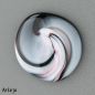 Preview: Glas-Cabochon in Weiß, Grau und Schwarz in Aquarelltechnik