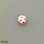 Preview: Minitop round in white with dots in red