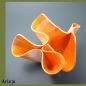 Preview: Gefaltete Glasvase in orange-weiß mit rundem Boden
