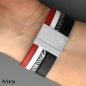Preview: Lederarmband mit Magnetverschluss in Rot, Weiß, Schwarz und Zebra