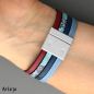 Preview: Leather bracelet with magnetic clasp in blue, red and blue fleur de lis