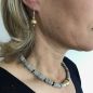 Preview: Earring with wooden ball covered with gold leaf, resin-coated 