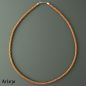 Preview: Brown Nappa Leather Necklace with Ray Leather Embossing