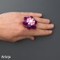 Preview: Interchangeable ring set with felt disc "big blossom" in hydrangea and "small blossom" in lilac an "daisy" in rose and glass top