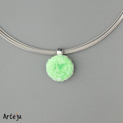 Glass Cabochon with shades of green