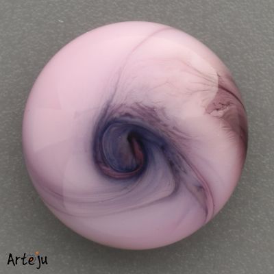 Glass Cabochon for interchangeable Jewelry System with shades of Pink and Lilac