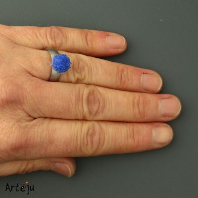 Minitop rund in mittelblau geeist