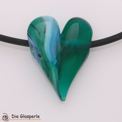 Glass Heart in 
teal-blue