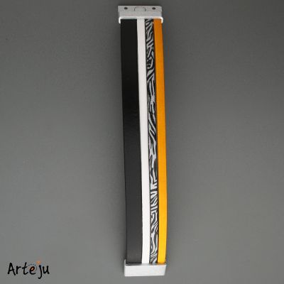 Lederarmband mit Magnetverschluss in Gelb, Weiß, Schwarz und Zebra