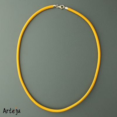 Light Yellow Nappa Leather Necklace