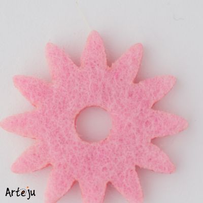 Felt blossom "Aster" in rose