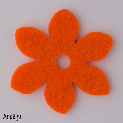 Felt blossom "Big blossom" in orange