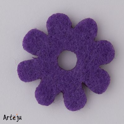 Felt blossom "Little Passionflower" in purple