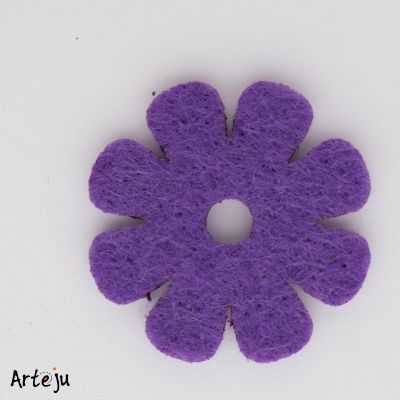 Felt blossom "Big Passionflower" in purple