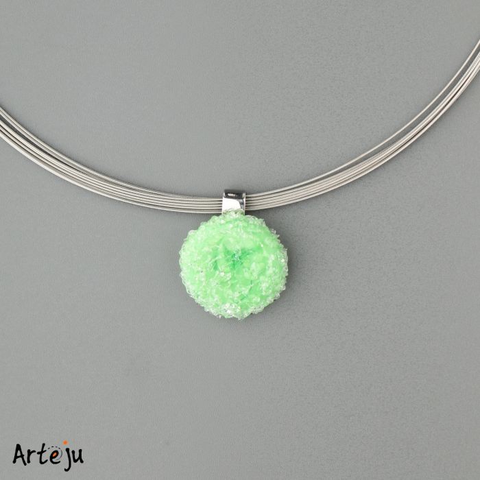 Glass Cabochon with shades of green