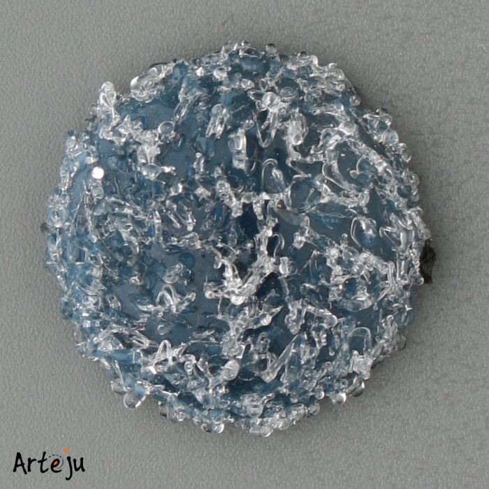 Glas-Cabochon in Grau-Tönen geeist