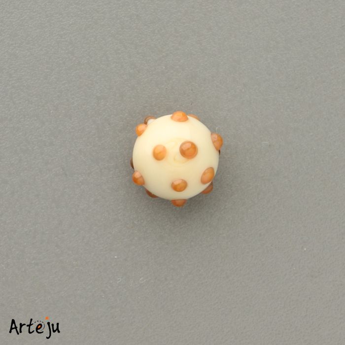 Minitop round in ivory and orange brown