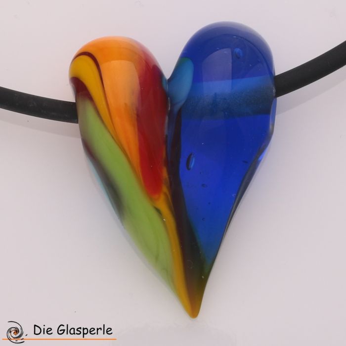 Glass Heart in 
multi colour