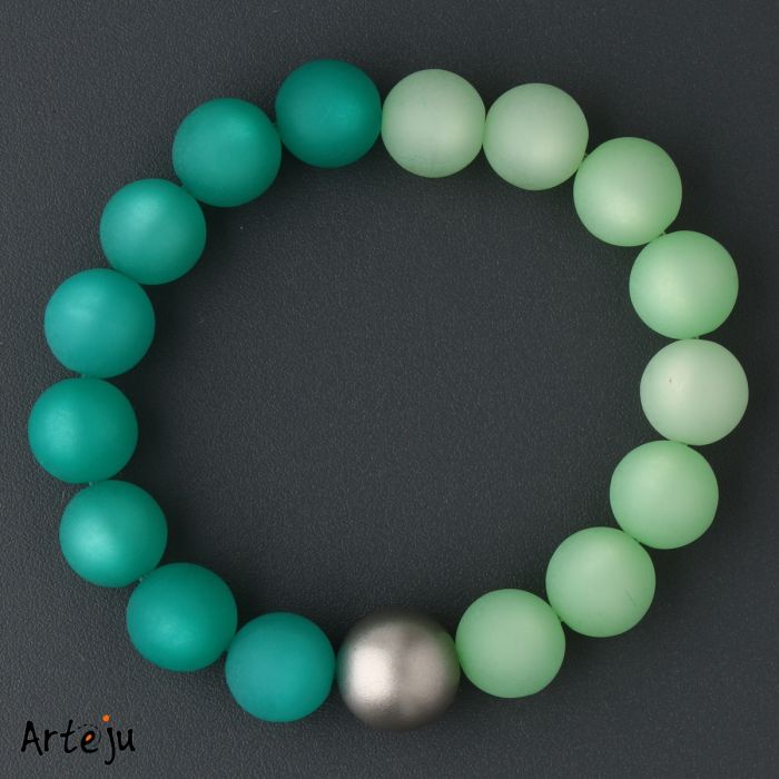 Kugel-Armband in hellgrün und malachitgrün, bicolor