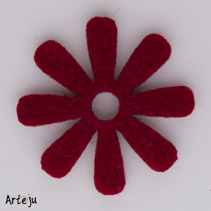 Felt blossom "Cape daisy" in bordo