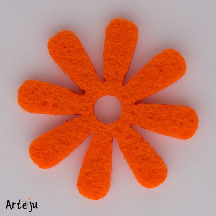 Felt blossom "Cape daisy" in orange