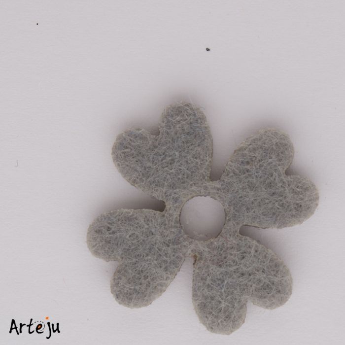 Felt blossom "Little clover leaf" in grey