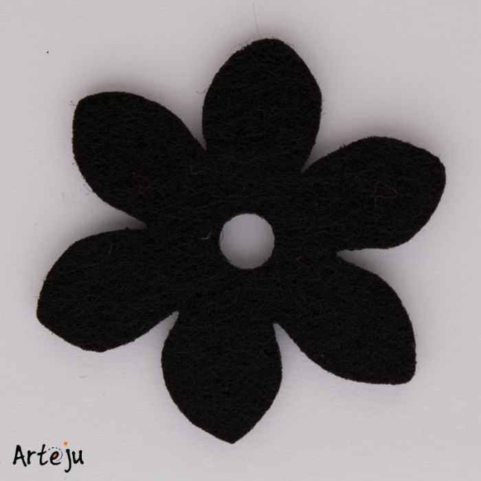 Felt blossom "Medium blossom" in black