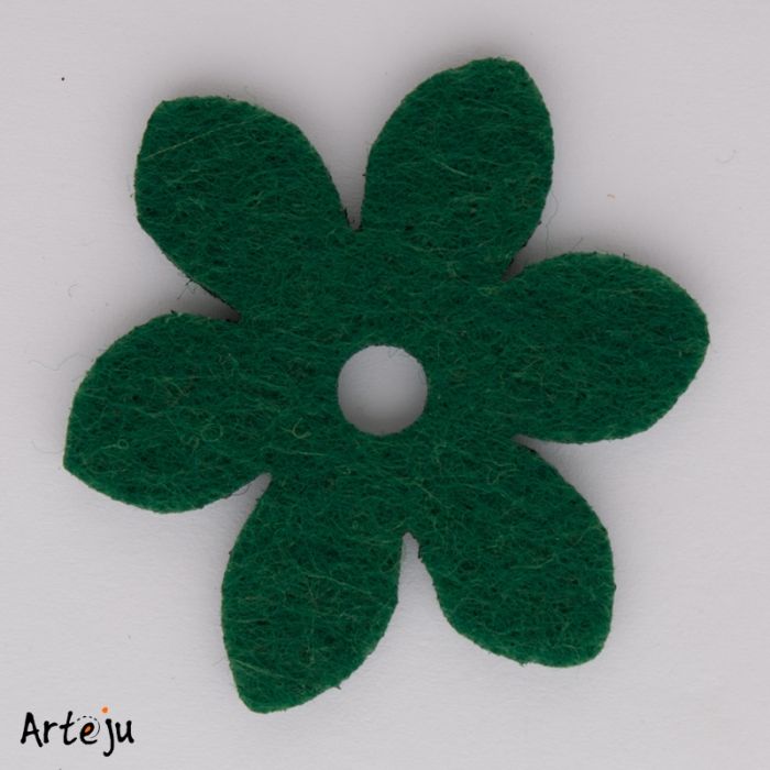 Felt blossom "Medium blossom" in pine green