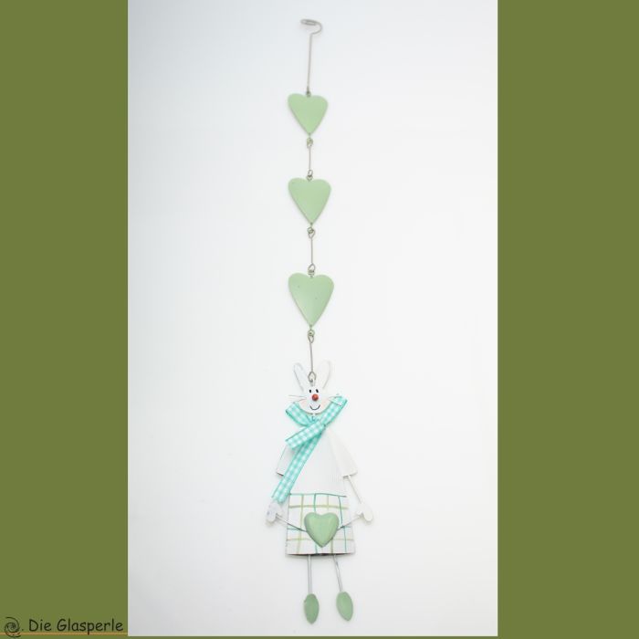 Rabbit at Heart Garland in green