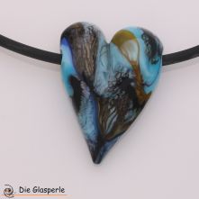 Glasherz blau und braun