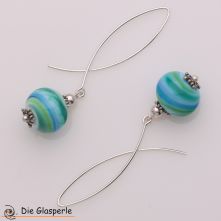 Earrings in teal-blue dissolved