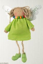 Guardian Angel with Dress light green with bead chain